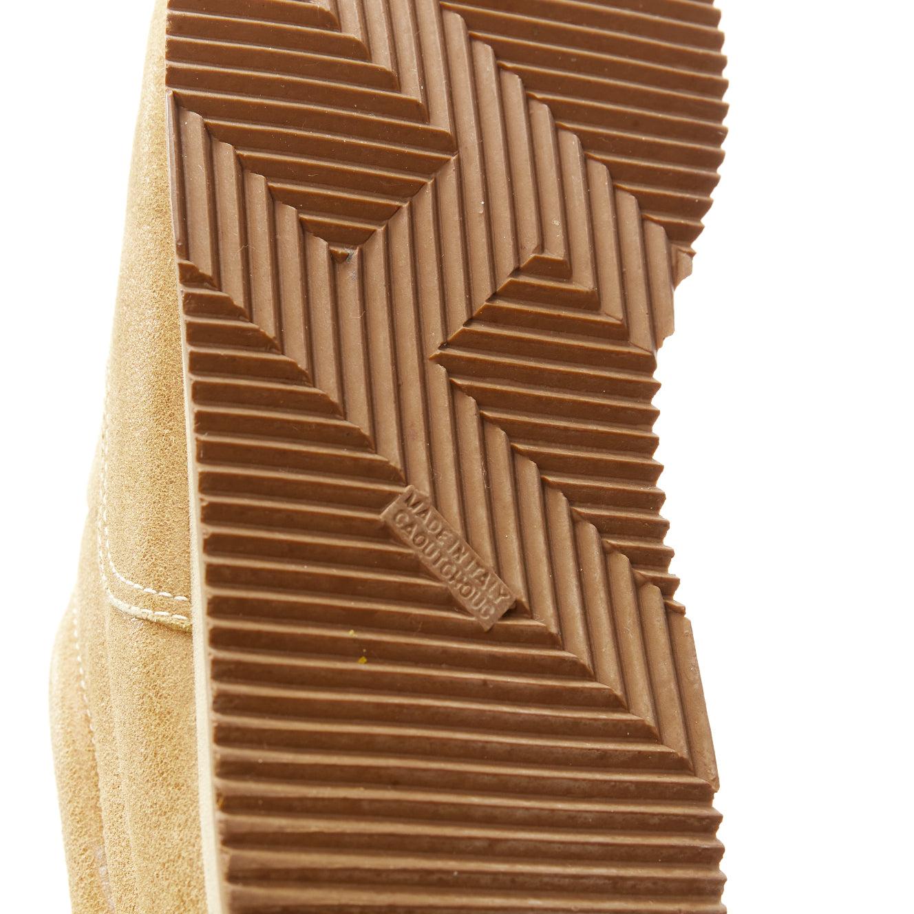 HERMES Quick tan suede H logo low top sneakers EU37.5 4