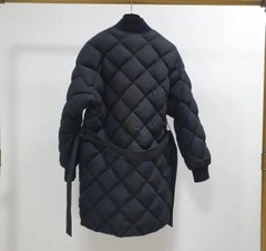 HERMES Quilted Black Down Coat