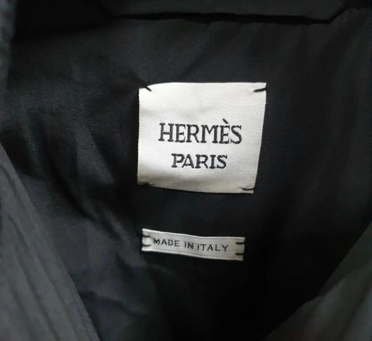 HERMES Quilted Black Down Coat 3