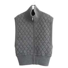 Hermes Quilted Sleeveless Gilet Vest Grey