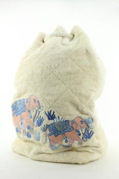 Hermès Quilted Terry Cloth Elephant Drawstring Sling Backpack Bag 463her62