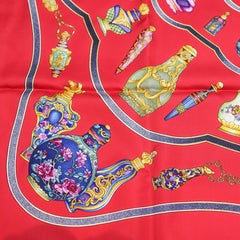 Hermès "Qu'importe Le Flacon" 90cm Silk Twill Scarf by Catherine Baschet, 2000.