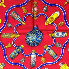 Hermès "Qu'importe Le Flacon" 90cm Silk Twill Scarf by Catherine Baschet, 2000.