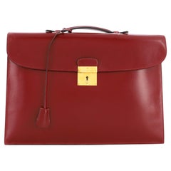 Hermes Briefcase In Black Leather - Red Rose Paris