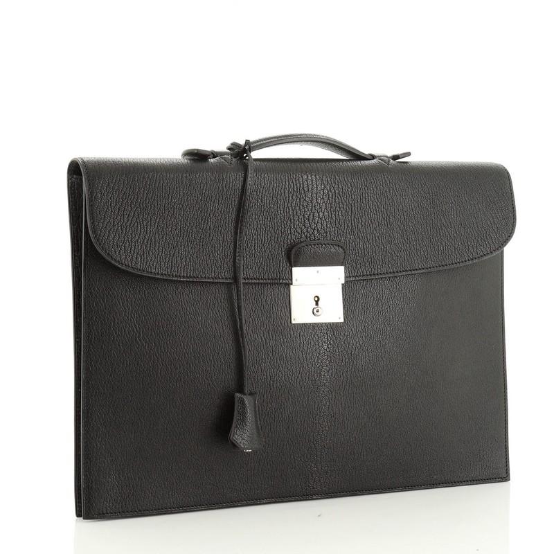 Hermes Quirus Briefcase Chevre De Coromandel at 1stDibs