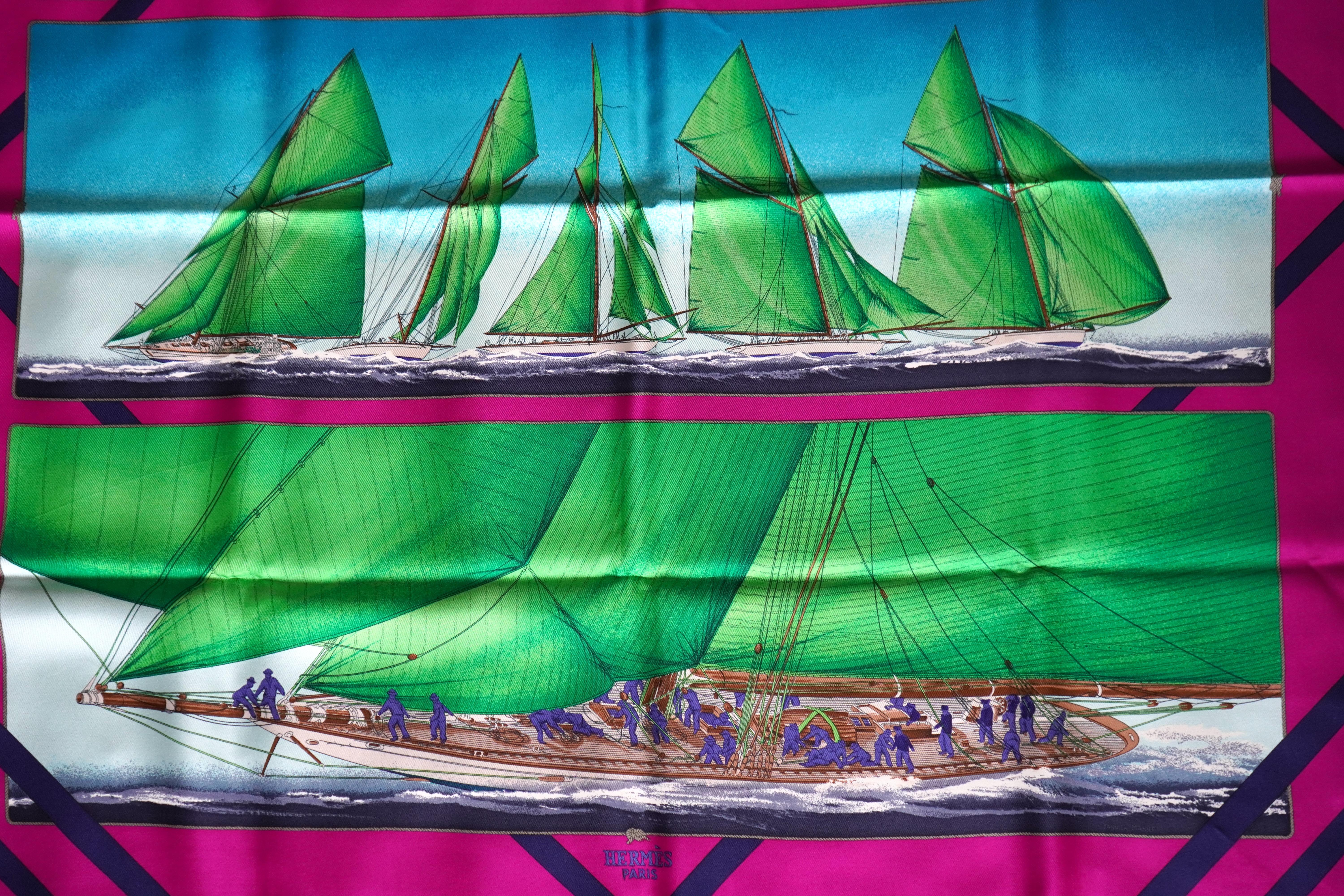 Hermes Rafales Sailing Silk Scarf by Yannick Manier
Great condition
Comes with the box

