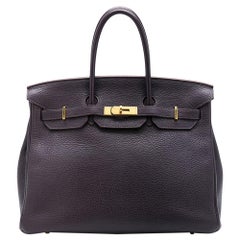 Hermès Raisin Clemence 35cm Birkin Bag