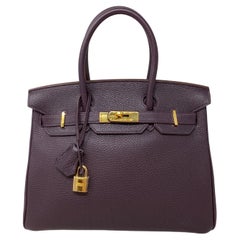 Hermes Raisin Birkin 30 Bag 