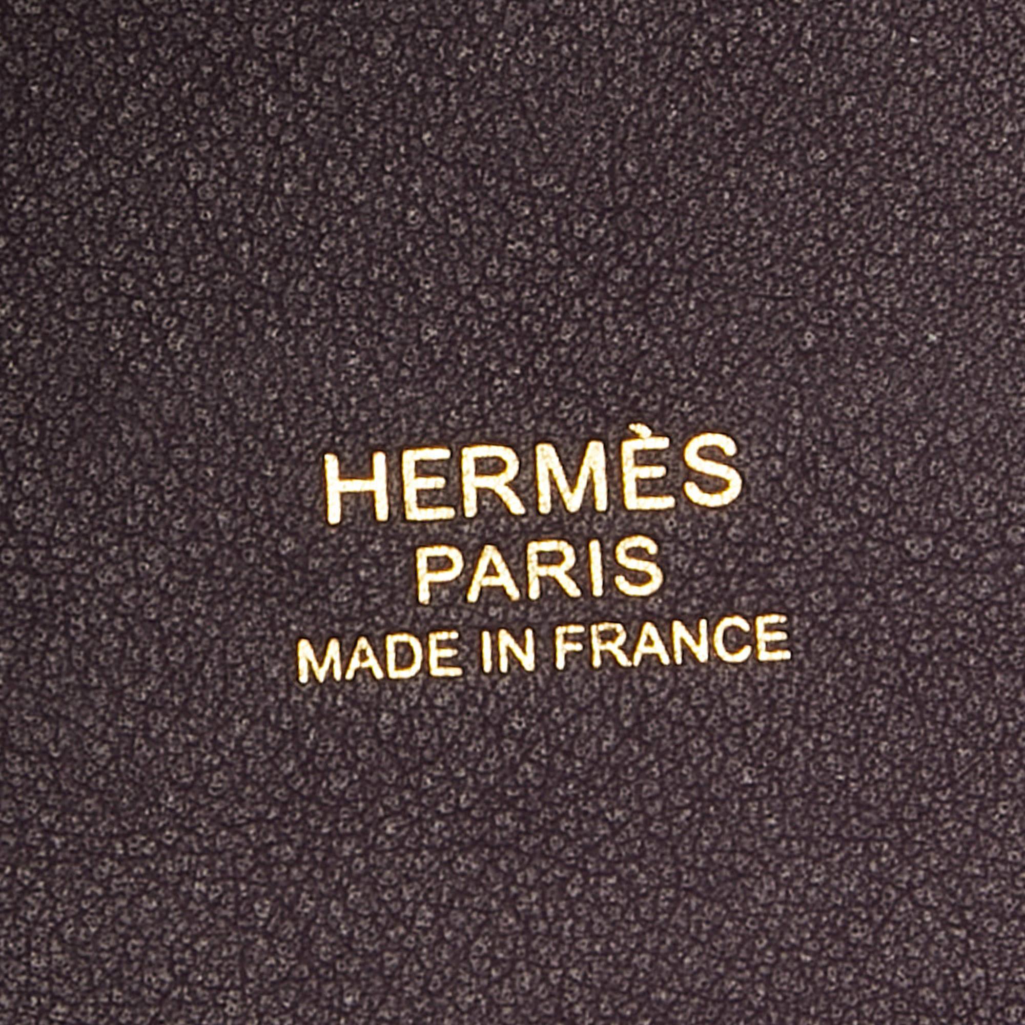 Hermes Raisin/Cassis Toile Goeland and Swift Leather Cargo Picotin Lock 18 Bag 6