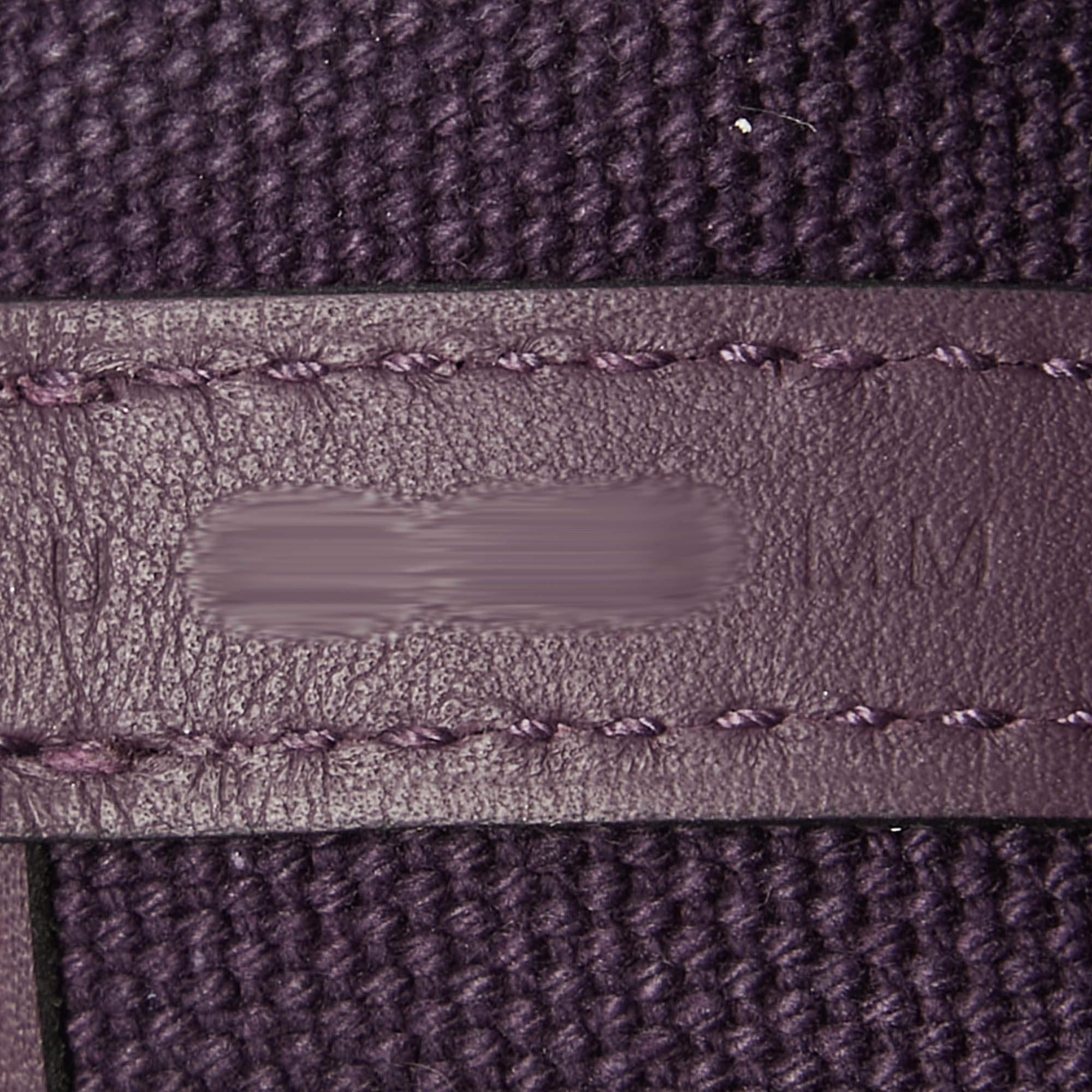 Hermes Raisin/Cassis Toile Goeland and Swift Leather Cargo Picotin Lock 18 Bag 4