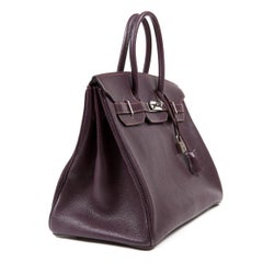Hermès Raisin Chevre Leather 35 cm Birkin Bag