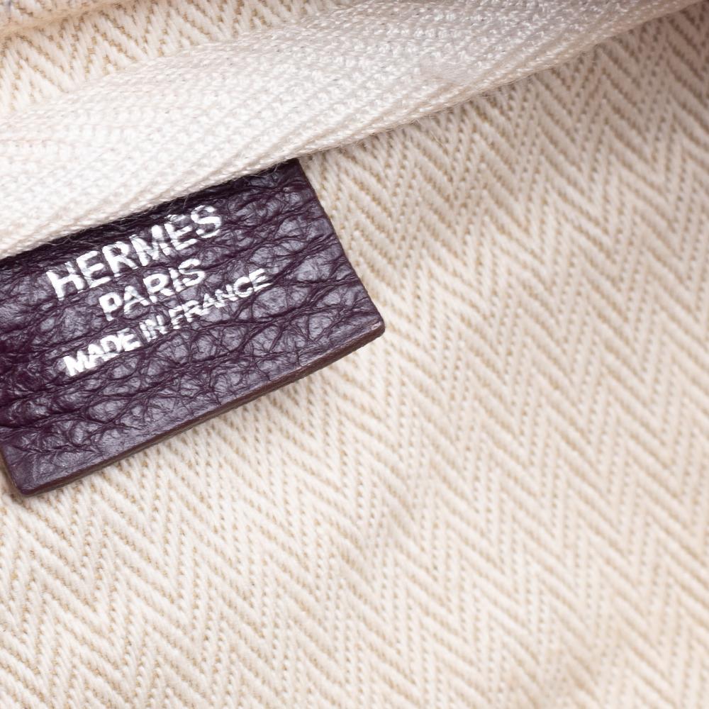Hermes Raisin Clemence Leather Victoria II Bag 5