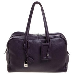 Hermes Raisin Clemence Leather Victoria II Bag