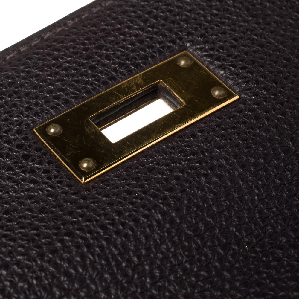 Hermes Raisin Togo Leather Gold Hardware Kelly Retourne 35 Bag 8