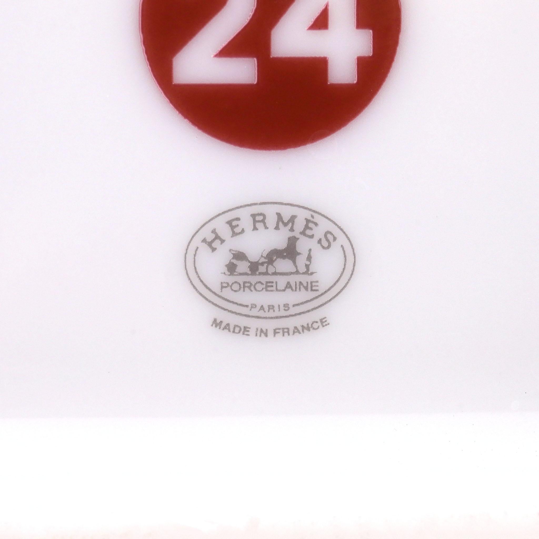 Hermes Rallye 24 Limoge Porcelain Oval Plate en vente 2