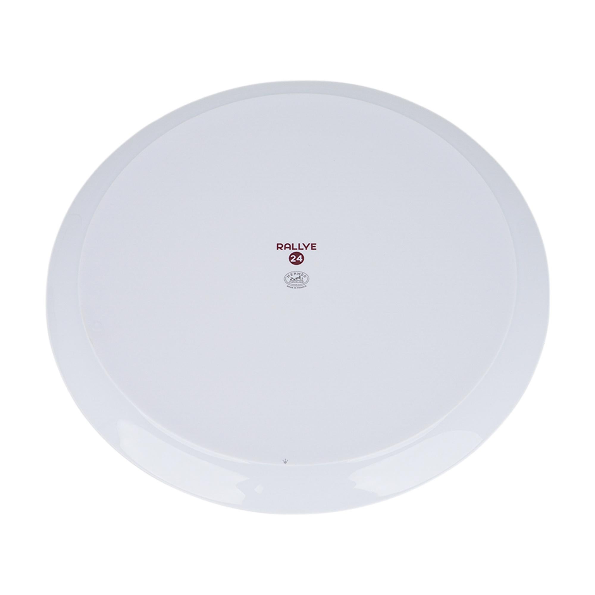 Hermes Rallye 24 Plato para tarta Edición limitada Porcelana de Limoges en venta 2