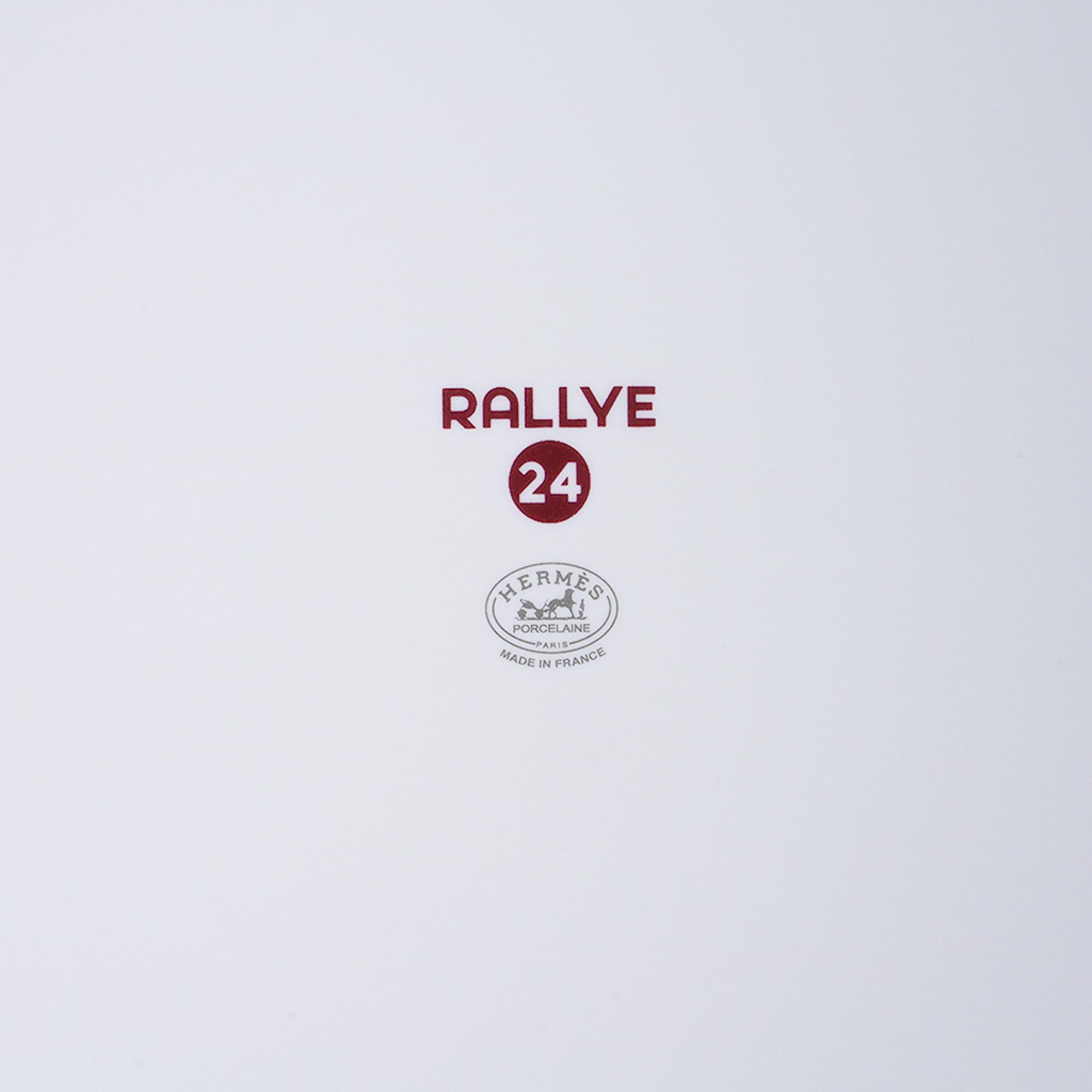 Hermes Rallye 24 Plato para tarta Edición limitada Porcelana de Limoges en venta 3