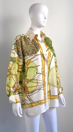 HERMÈS - Rara camicia in seta "Jardin Créole" By Valérie Dawlat Dumoulin