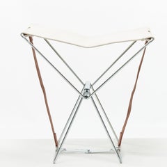 HERMES Rare 2005 As The River Flows beige canvas metal foldable fishing chair