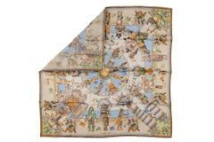 Hermès Rare Beige "Kachinas" Silk Scarf