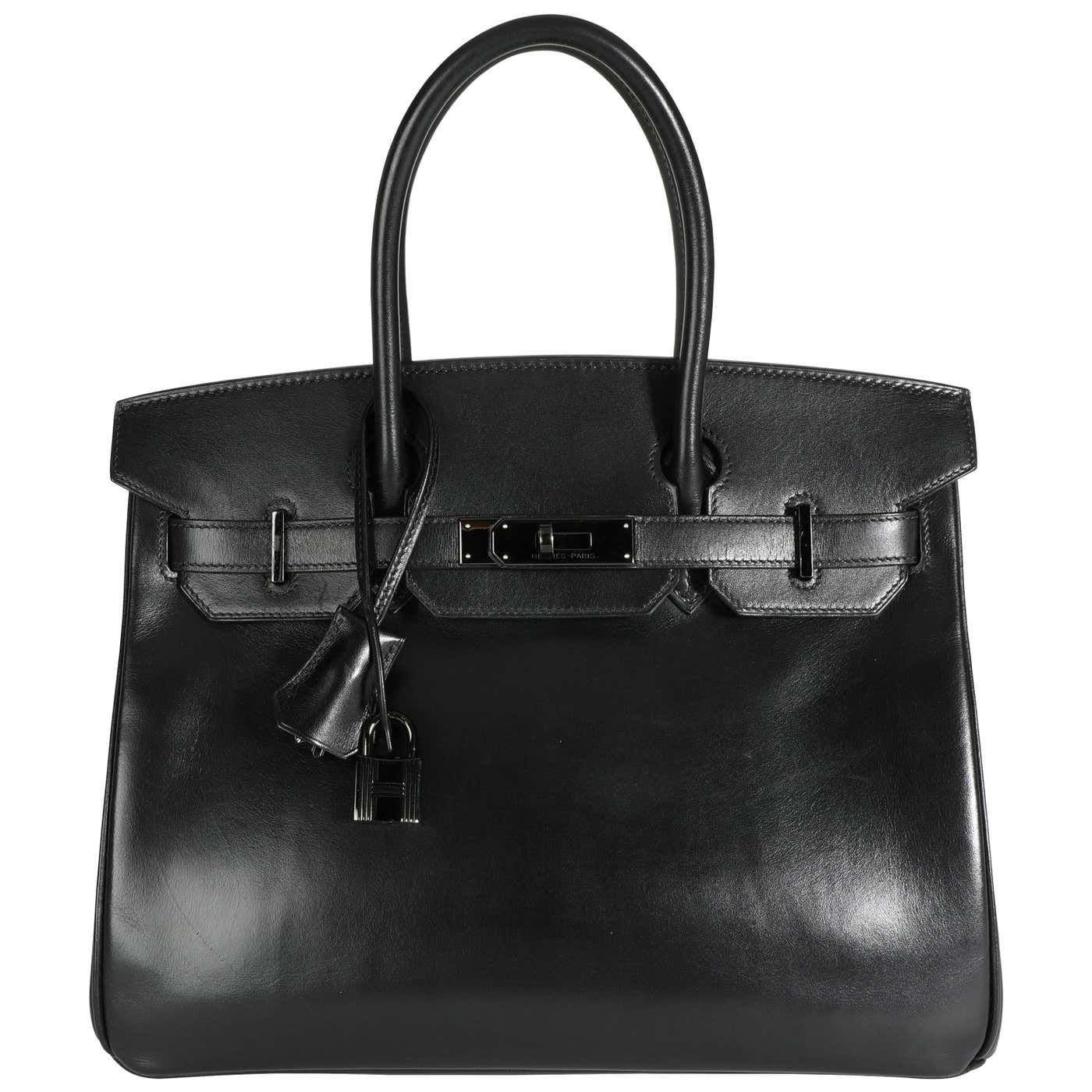Hermès Rare Black Box Calf So Black Birkin 30 PVD For Sale at 1stDibs ...