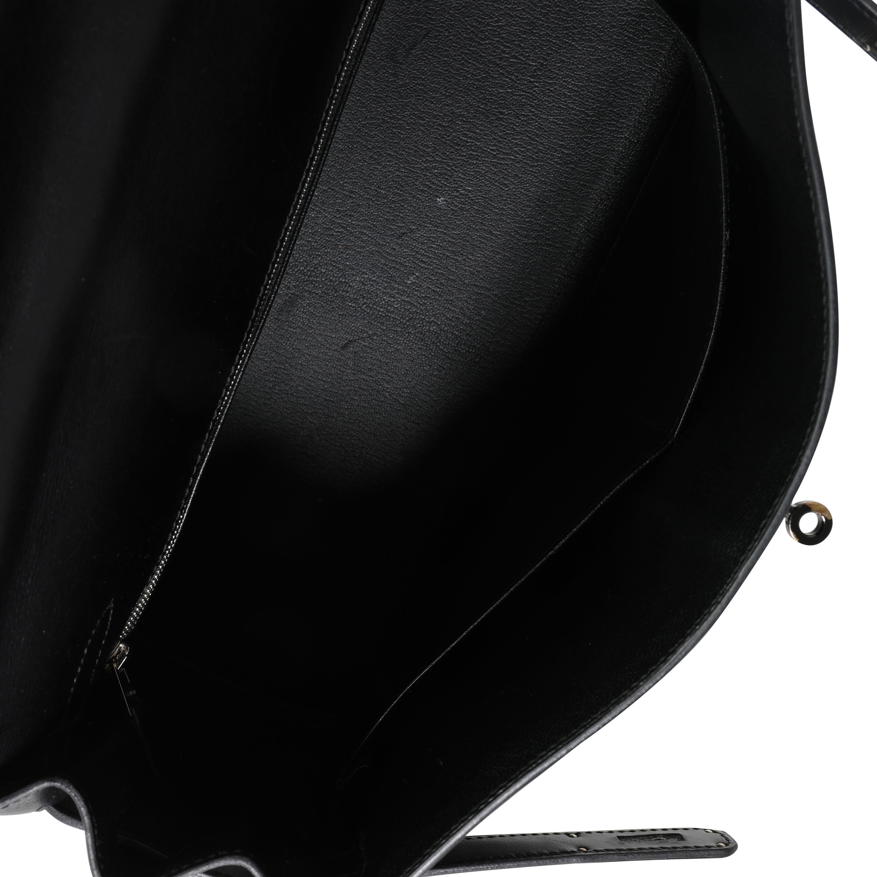Hermès Rare Black Box Calf So Black Retourne Kelly 35 PVD For Sale at ...