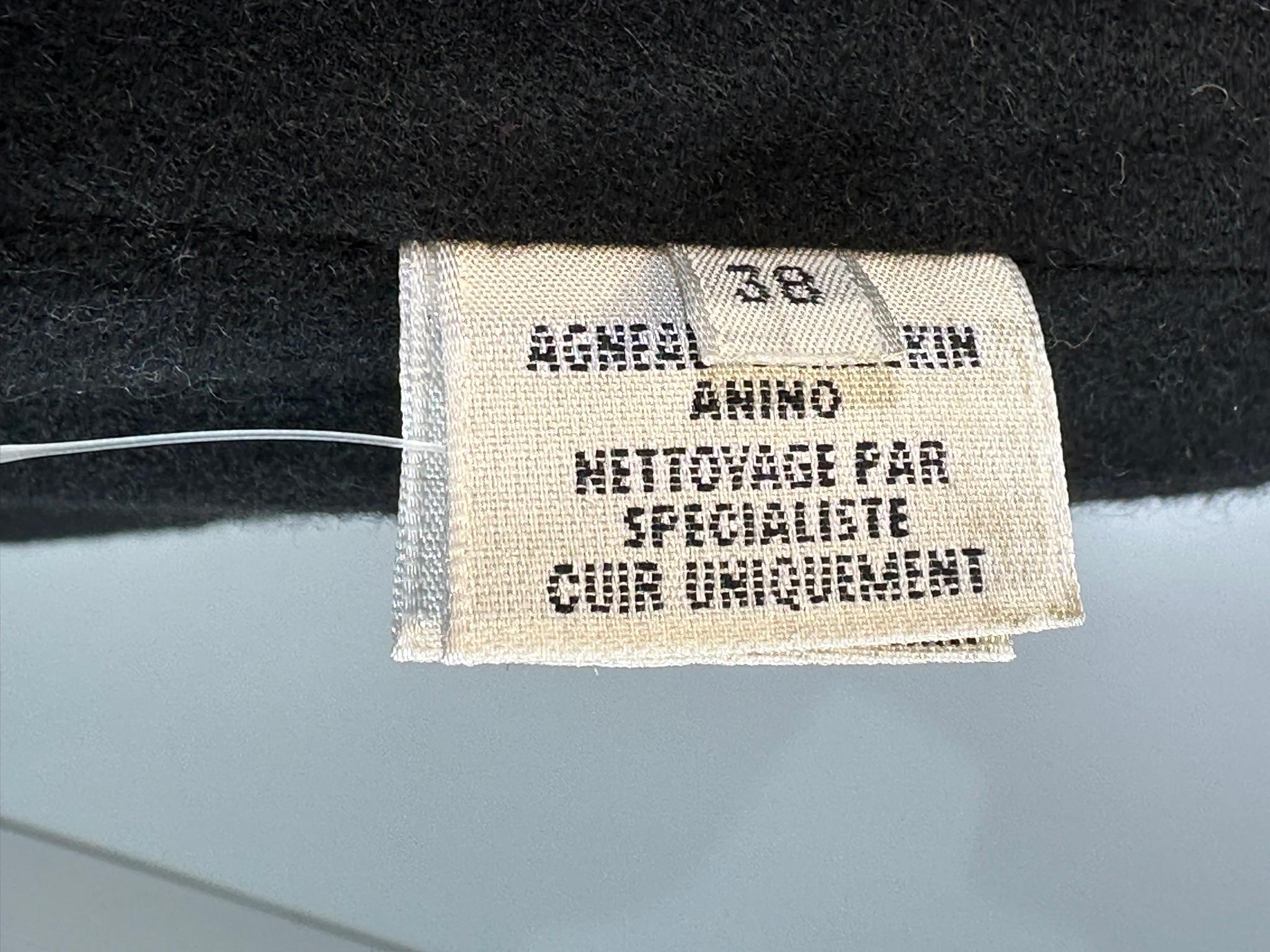 Hermes Rare Black Lambskin Leather Cape Lined in Black Cashmere RHW Hardware 38 10