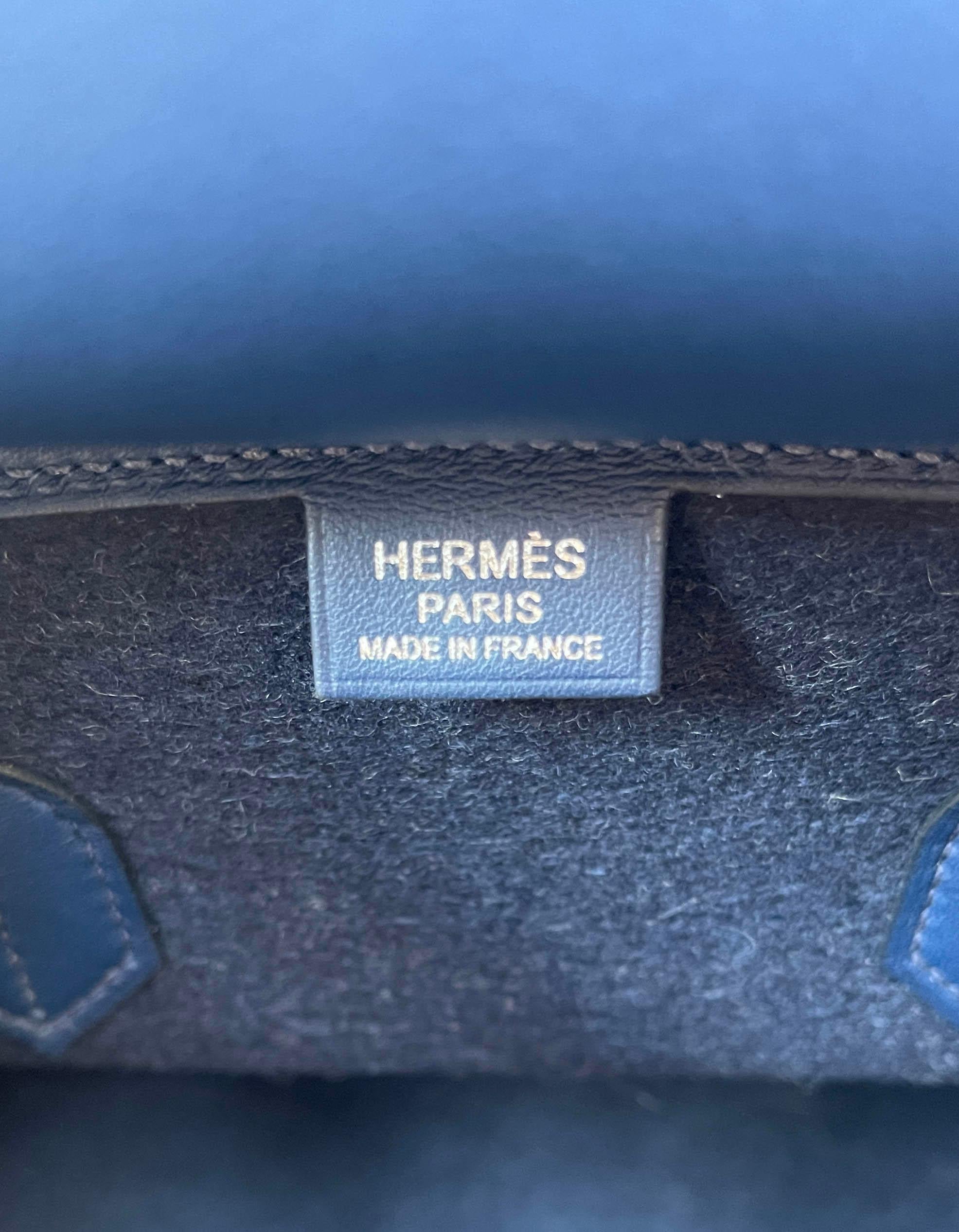 Hermes RARE Bleu Nuit / Blue De Malte Feutre/ Swift 35cm Birkin Bag w/ Box & DB 5