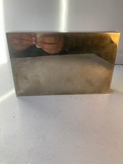 Hermes , Rare Box  , silvered metal with antler deer head in brass, trinket