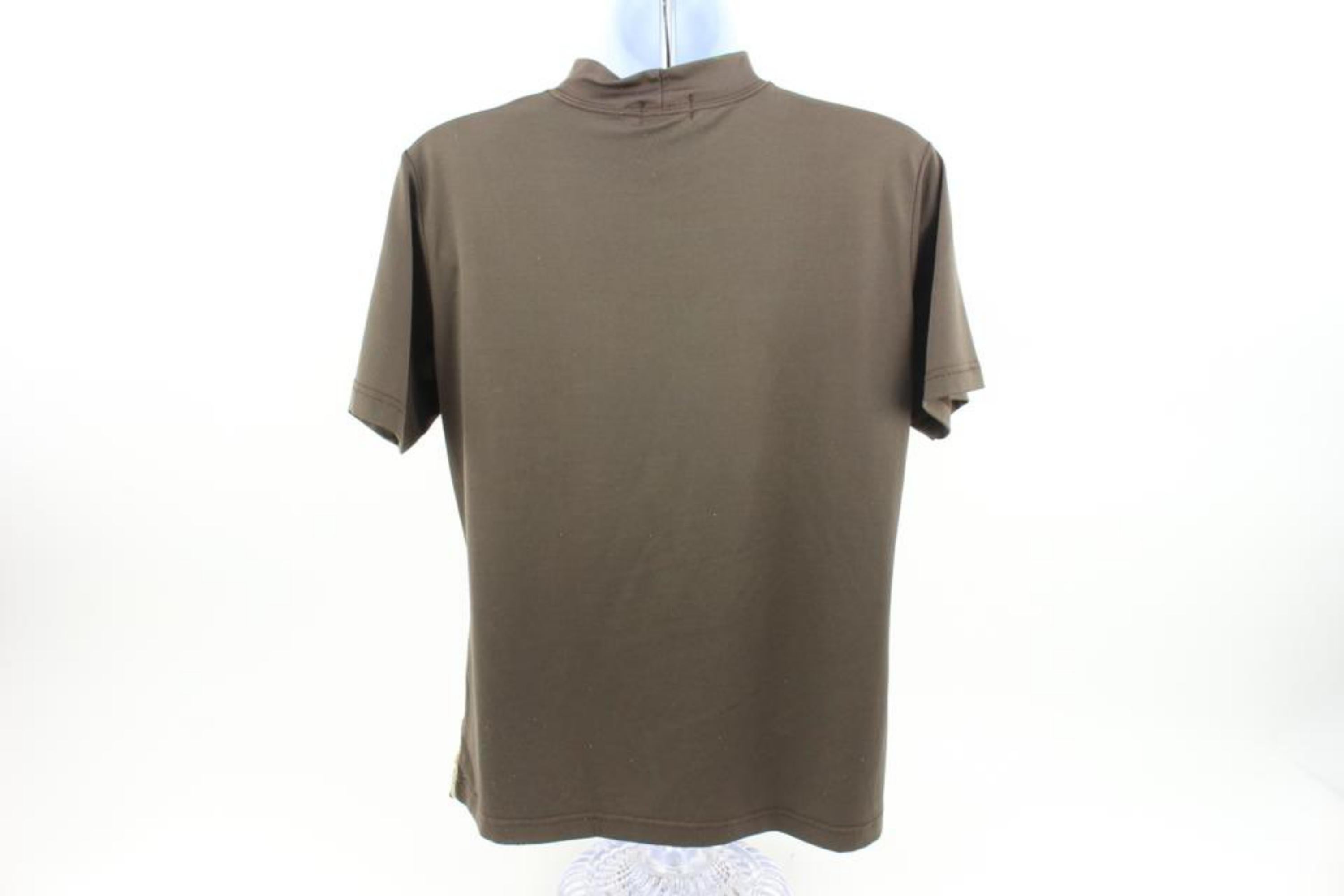 Hermès Rare Brown x Khaki Green Gender Fluid Map T-Shirt Tee Shirt 121h34 For Sale 3