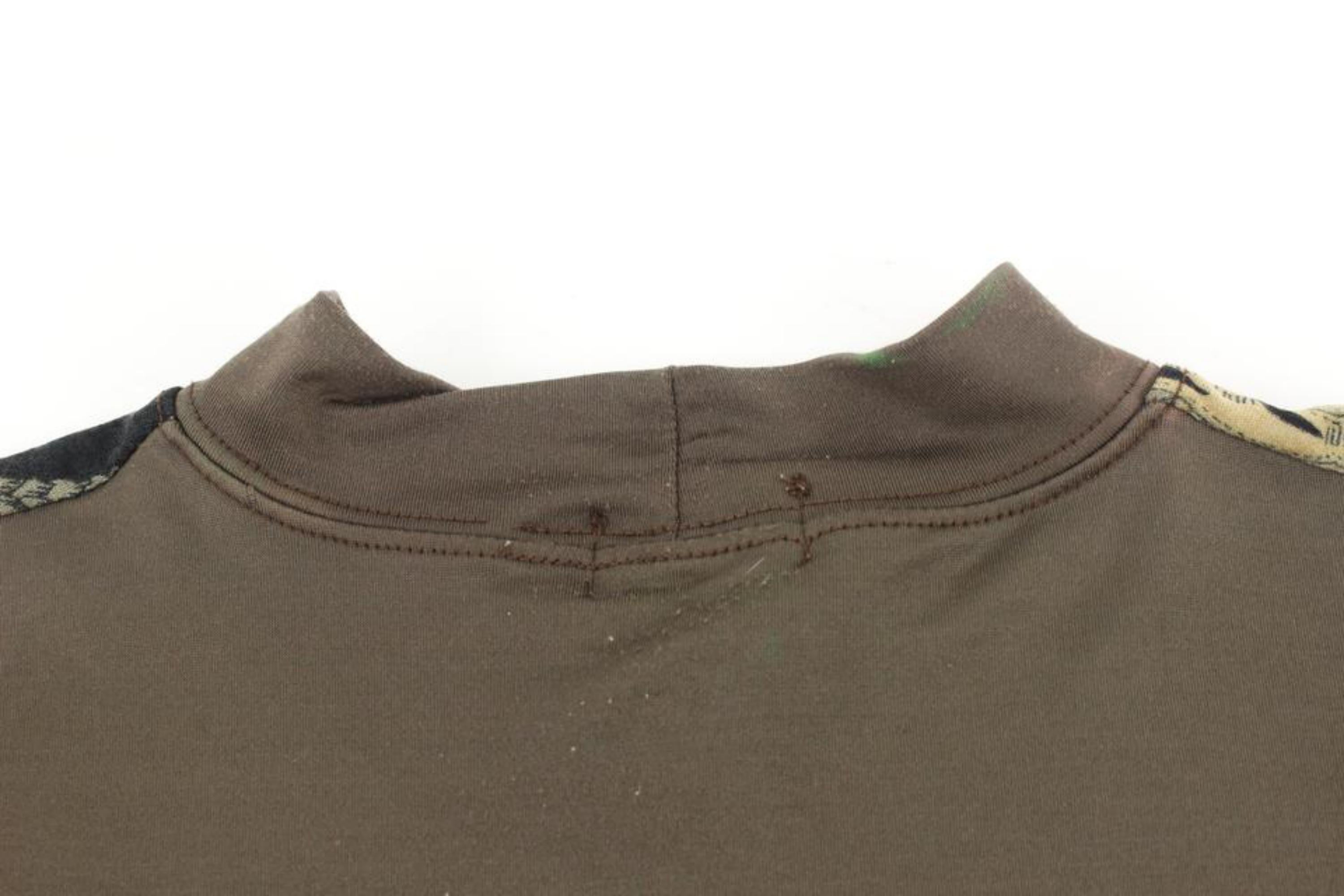 Hermès Rare Brown x Khaki Green Gender Fluid Map T-Shirt Tee Shirt 121h34 For Sale 4