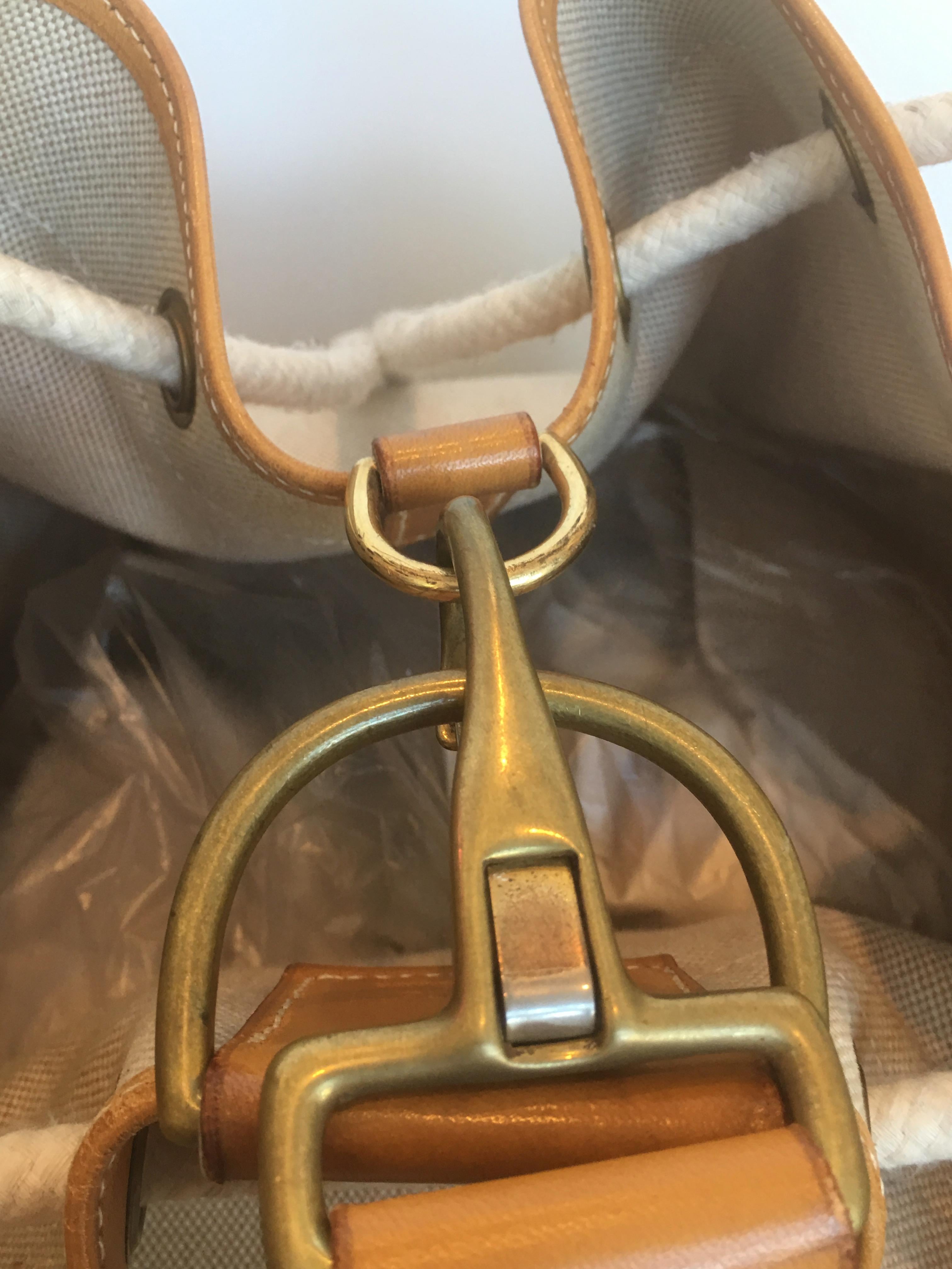 Hermés Rare Canvas and Leather Duffle Seabag Extra Large For Sale 5