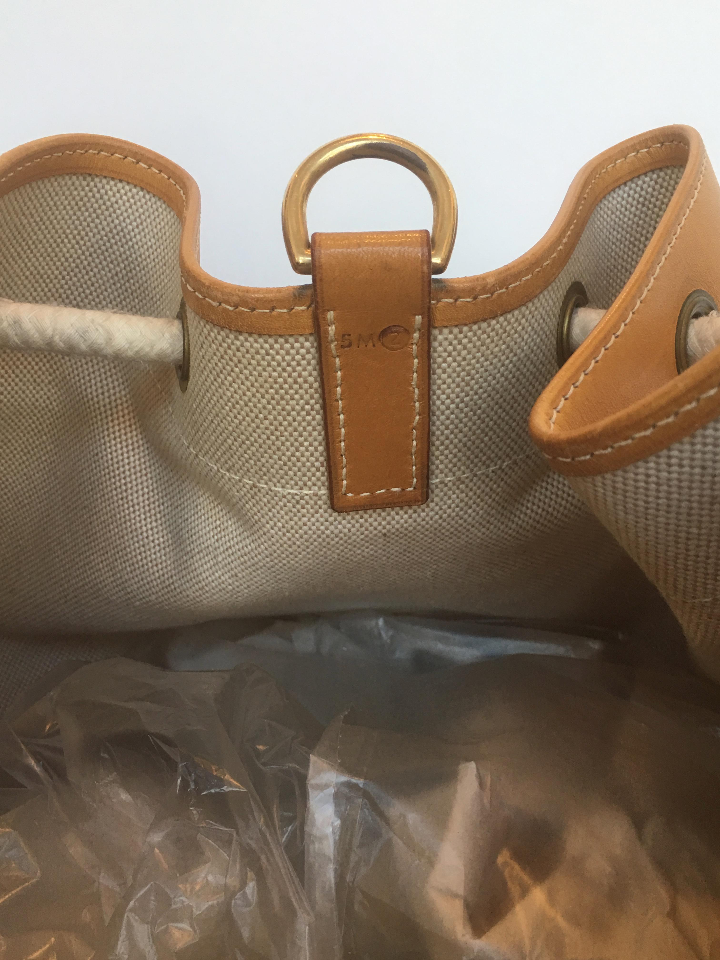 Hermés Rare Canvas and Leather Duffle Seabag Extra Large For Sale 6