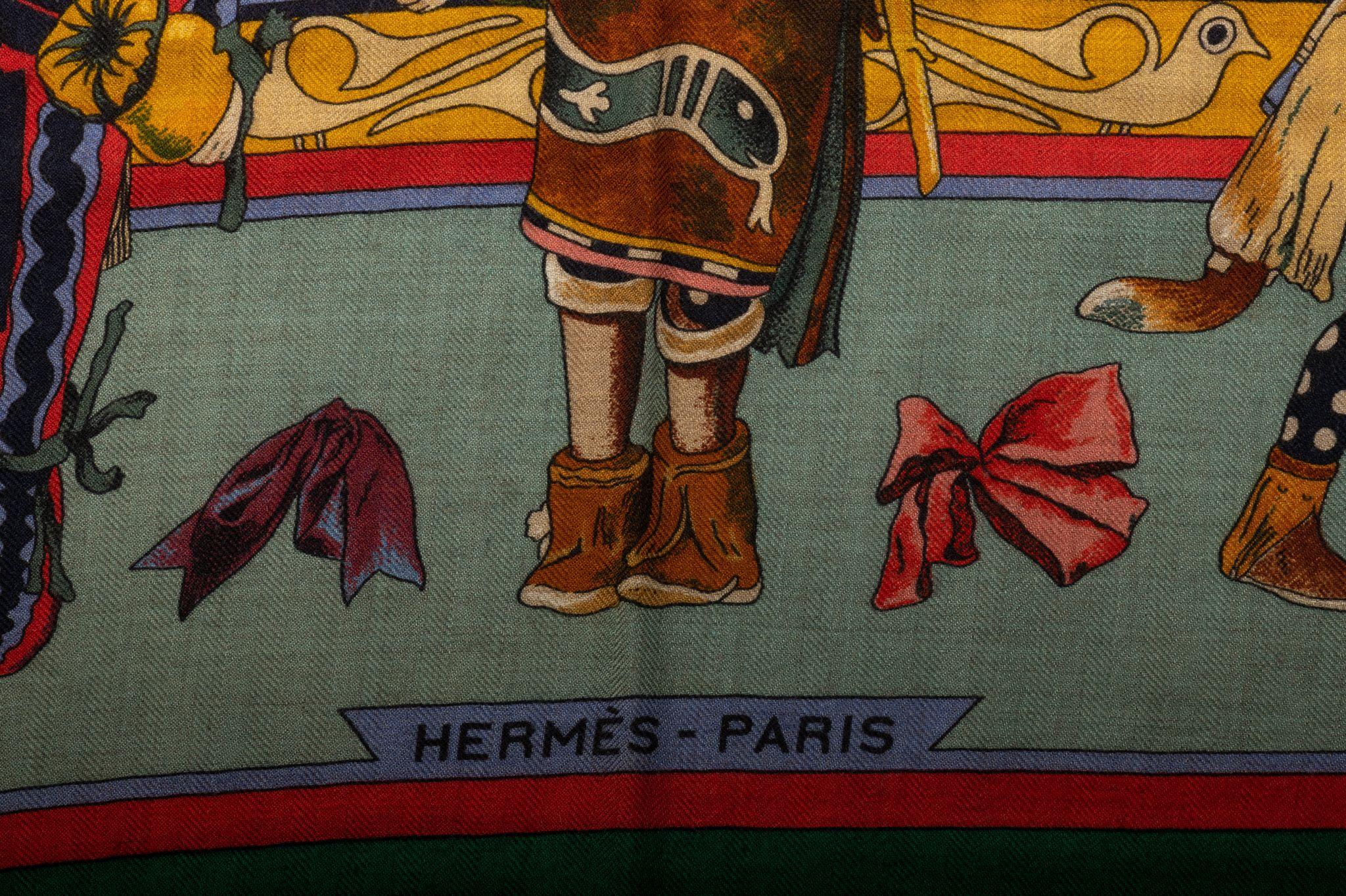 Women's or Men's Hermes Rare Kachinas Cashmere Shawl For Sale