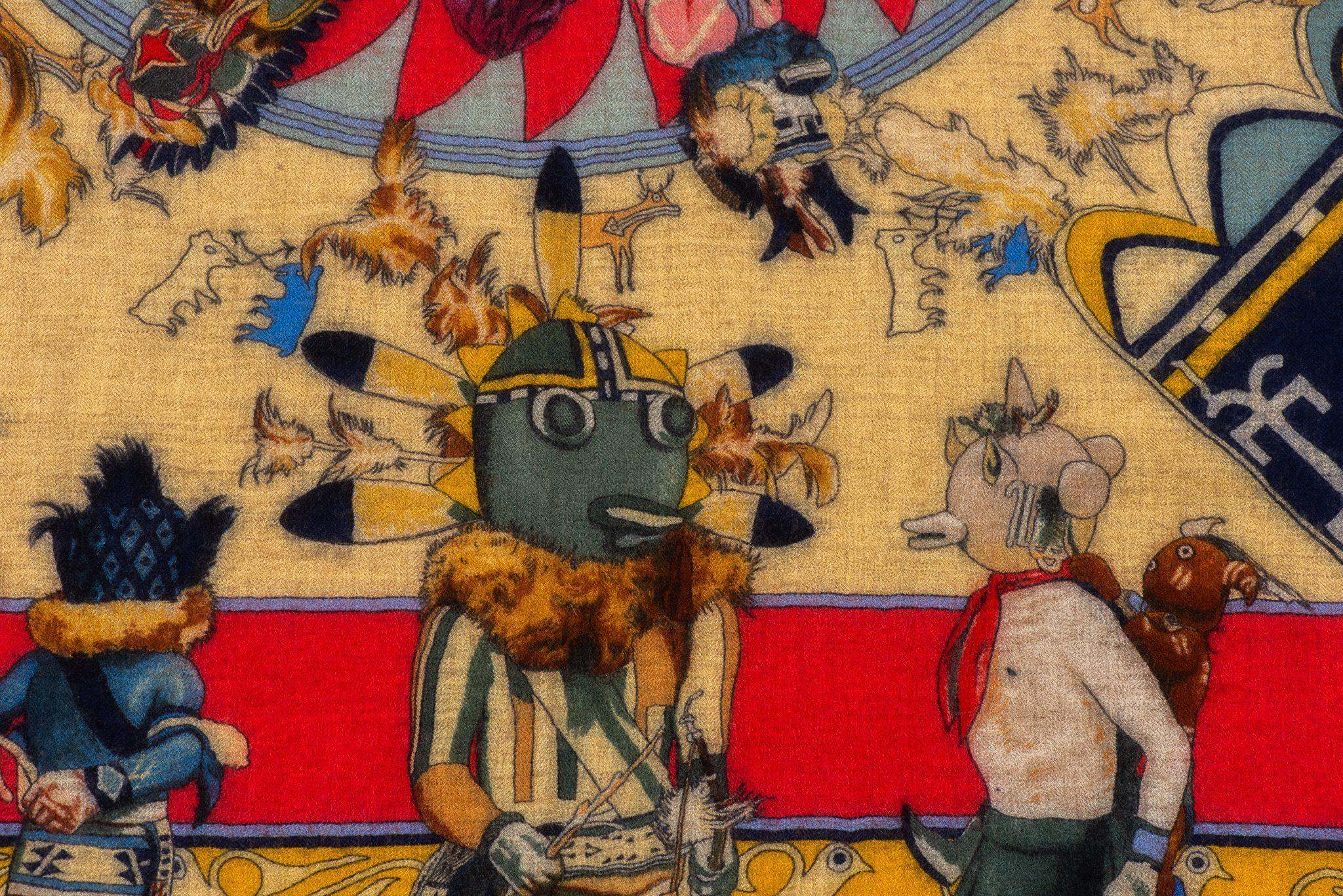 Hermes Rare Kachinas Cashmere Shawl 1