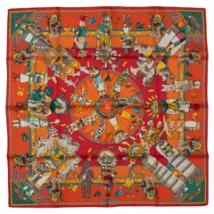 Sciarpa di seta tribale Hermès Rare Kachinas