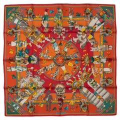 Hermès Seltene Kachinas Tribal Seidenschal