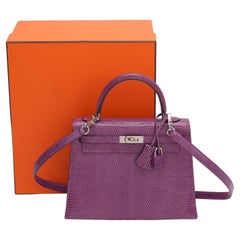 Hermès Rara Kelly 25 Sellier Lizard Viola
