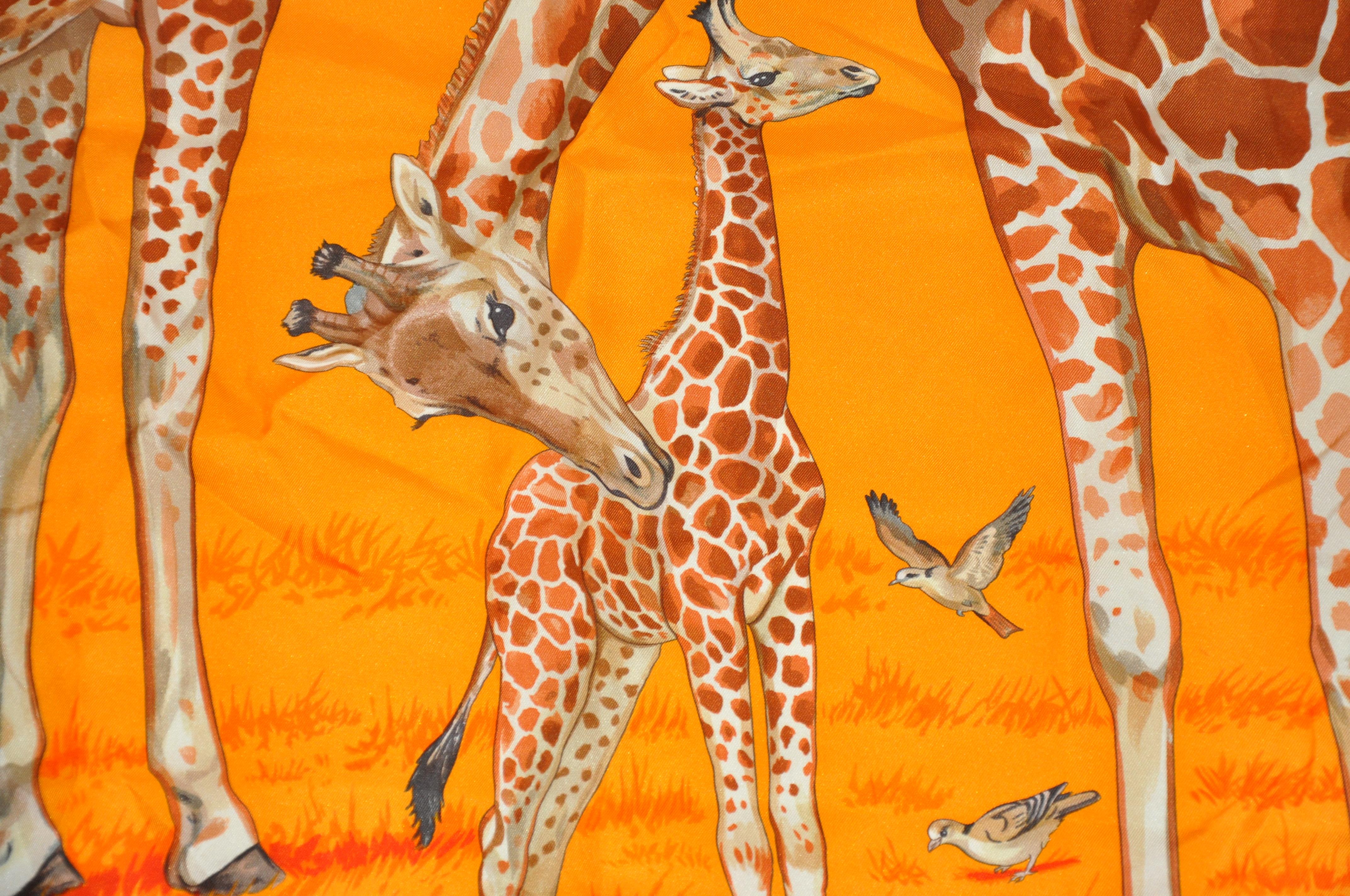 hermes les girafes scarf