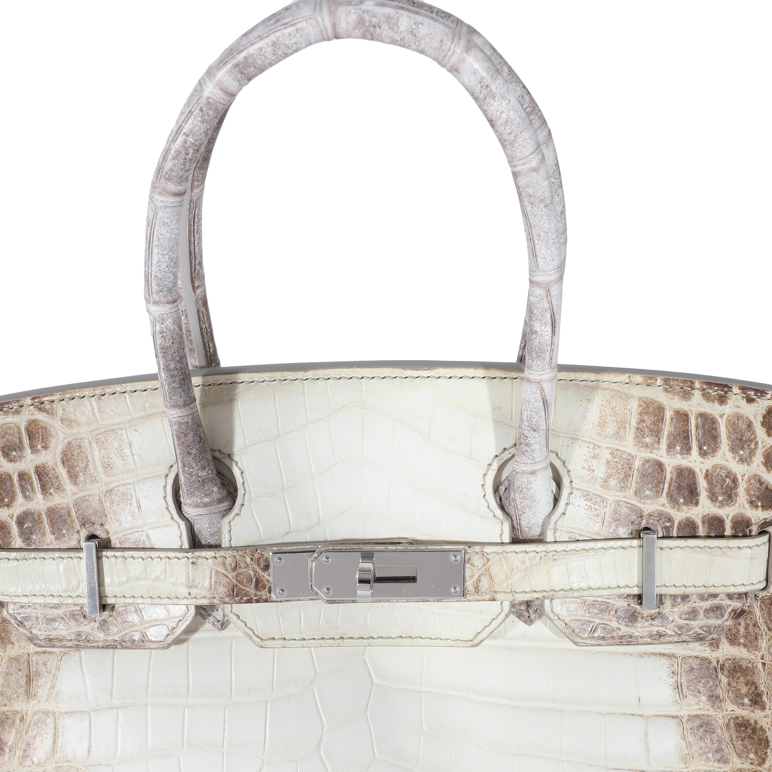 Hermès Rare Blanc Mat Himalaya Niloticus Crocodile Birkin 30 PHW Pour femmes en vente