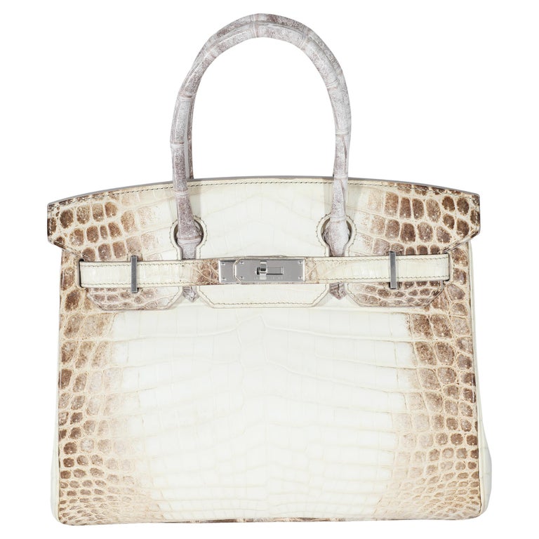 Hermès Rare Matte White Himalaya Niloticus Crocodile Birkin 30 PHW