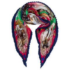 Hermes Rare Pleated Texas Wildlife Scarf