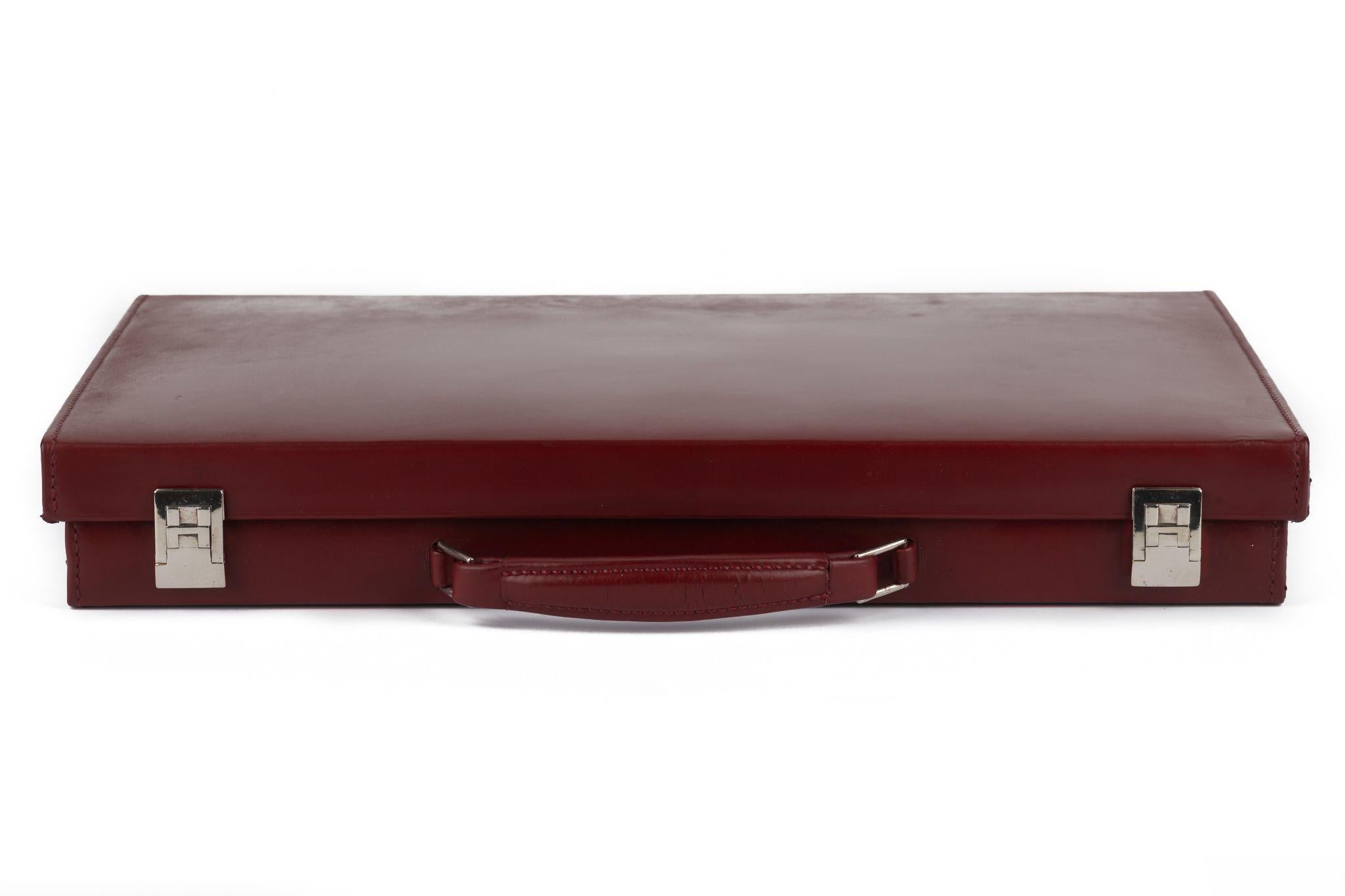 Hermes Rare Rouge H Men Toiletry Case In Excellent Condition For Sale In West Hollywood, CA