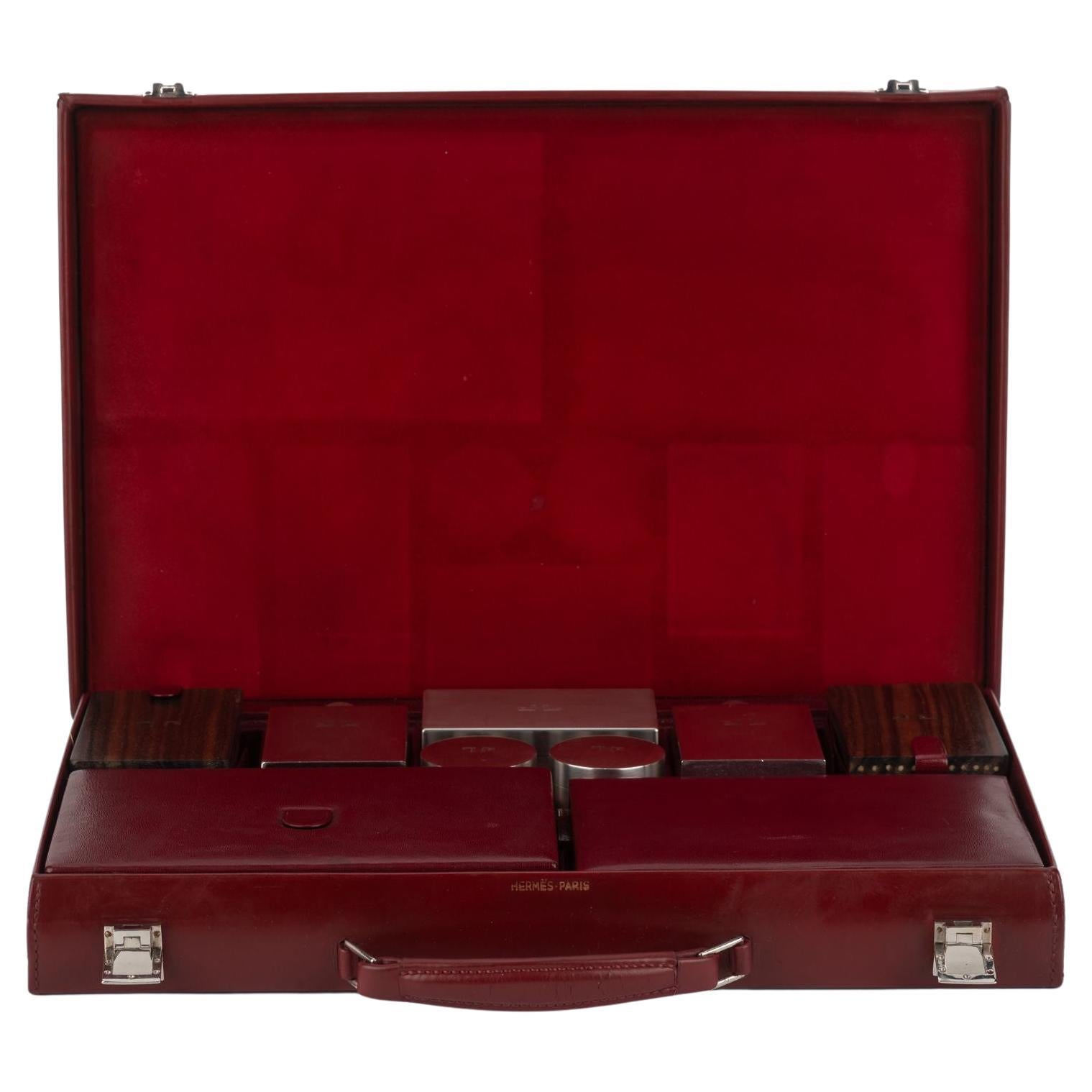 Hermes Rare Rouge H Men Toiletry Case For Sale