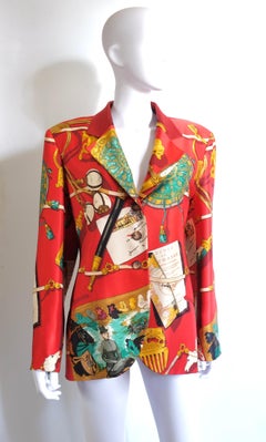 HERMÉS - Rare Silk Blazer "Memoire d'Hermés" - Tg. 46