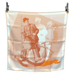 Hermes Rare Silk Carre 70 Scarf Fantaisie à Cheval 2007 Barr