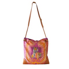 HERMÈS - Rare Silk City shoulder bag with iconic Tigre Royal motif