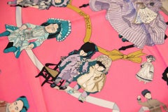 Hermes Rare Silk Hello Dolly Purple Pink Scarf