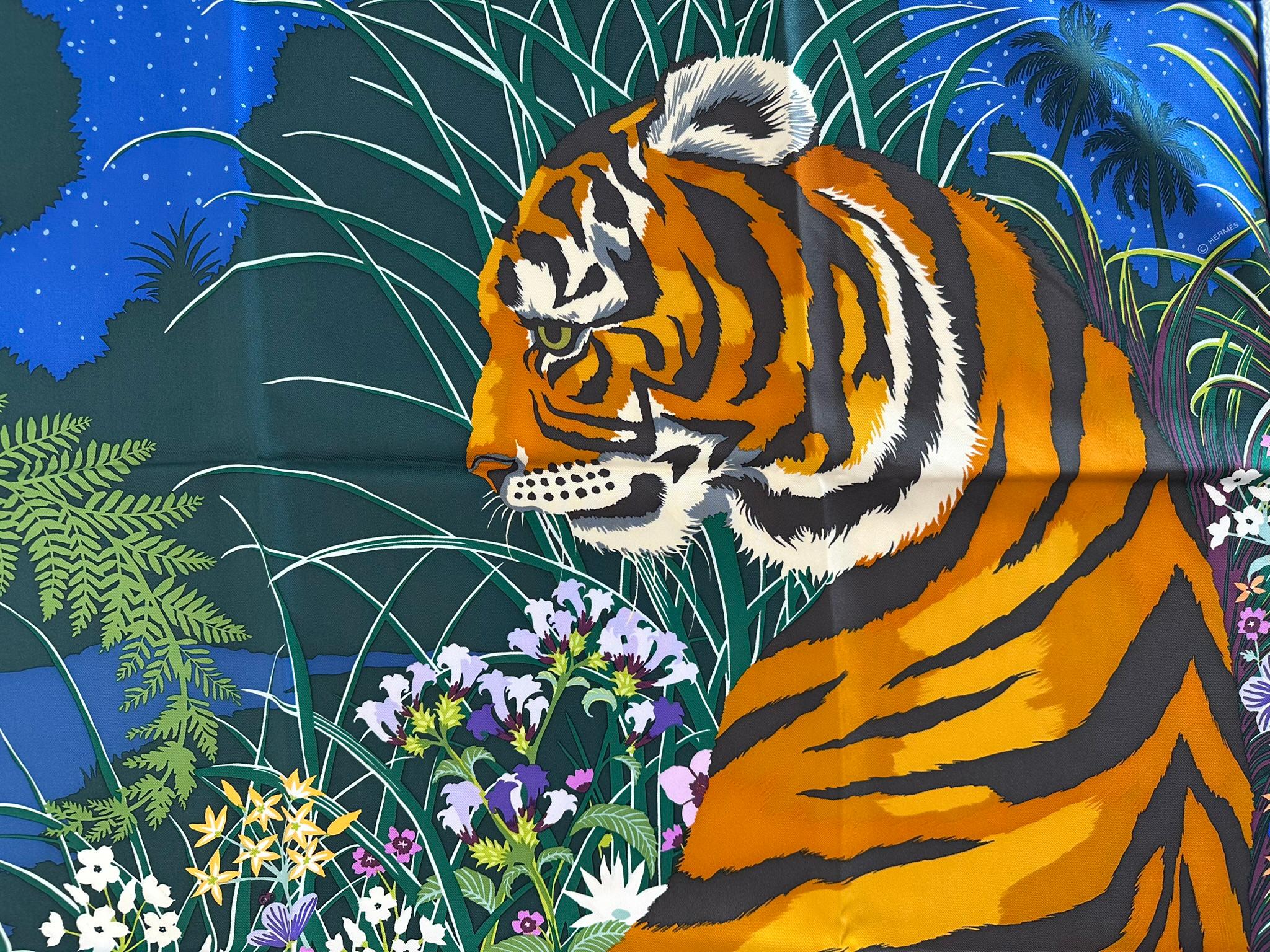 HERMES, TYGER TYGER, silk twill scarf 90cm/35