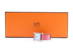 Hermès Raspberry X Silver 26mm H Alligator Diamond Hh1.530 ) 11hr0212 Watch